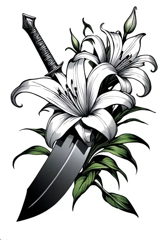 Sword And Lily Flower