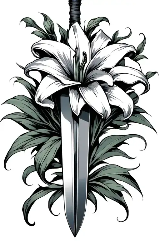 Sword And Lily Flower