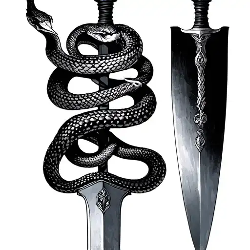 Snake Wrapped Around Dagger