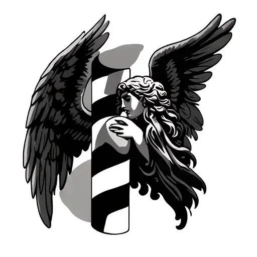 Barber Pole With Angel