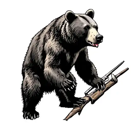 Hunting A Bear Standing