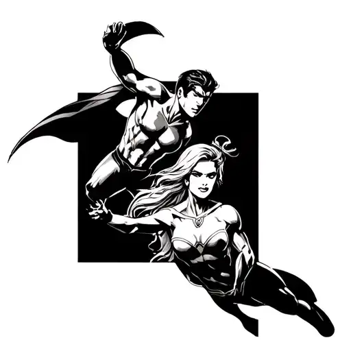 Design A Tattoo Of Alisa And Leo As Superheroes Saving The Day
