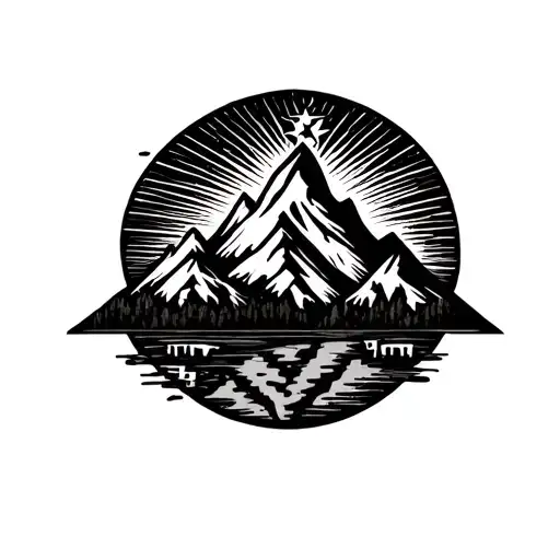 Simplistic Mountain Outline Star