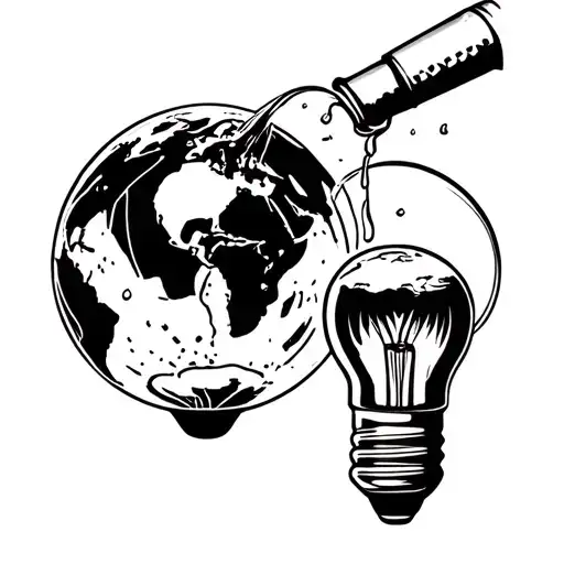 Lightbulb And Globe And Salt Shaker Pouring