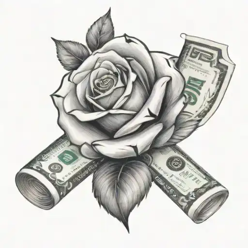 Rose And Money Tattoo