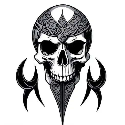 Viking Rune Inscribed Skull