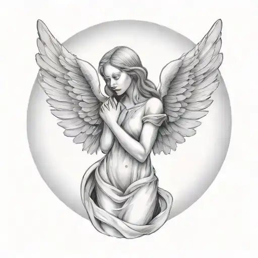 Female Guardian Angel With A Blurred Face