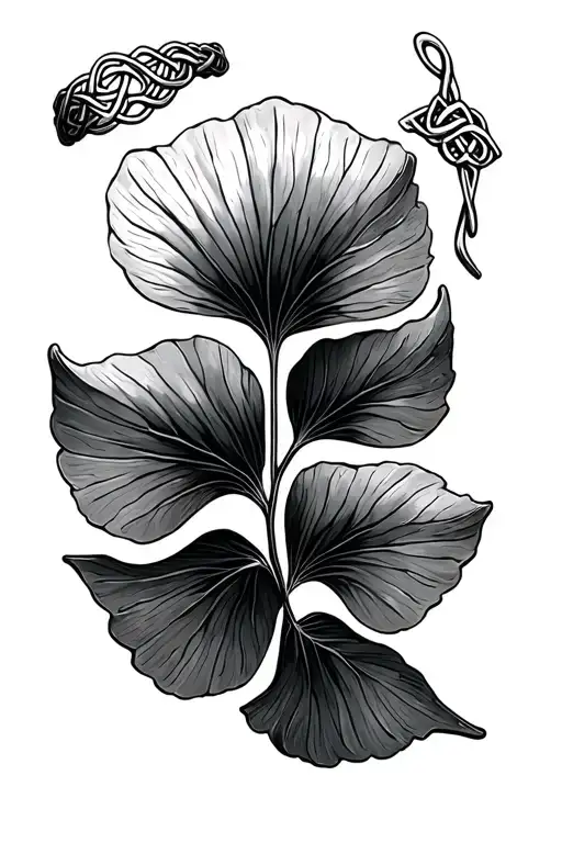 Ginko Leaf With A Celtic Bracelet