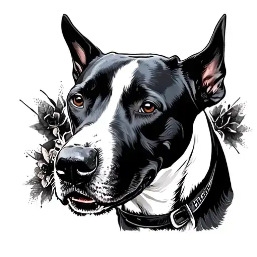 Drill Bit And Bull Terrier Dog