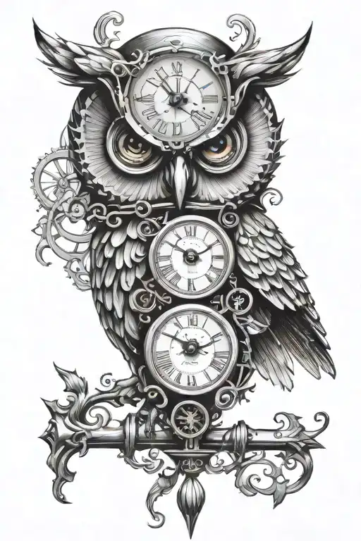 Owl Clock Steampunk Forearm