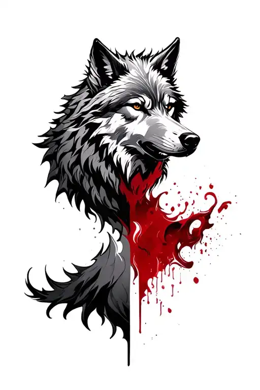 Game Of Thrones Wolf And Blod Red Black Grey Style