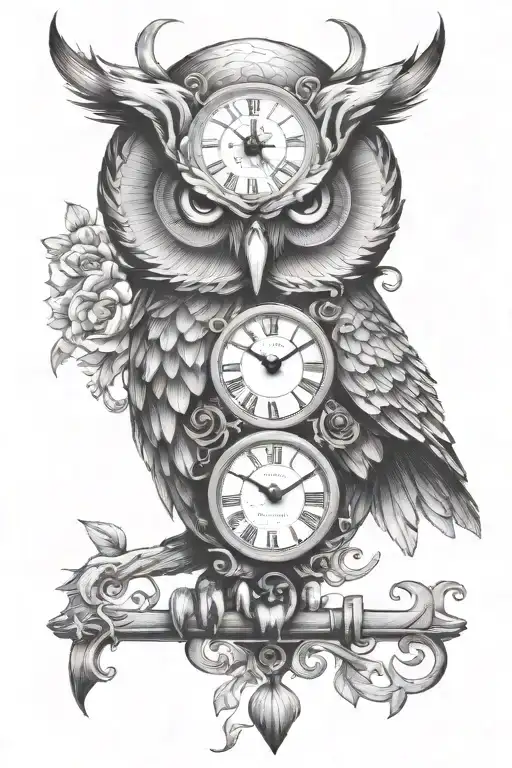 Owl Clock Time Waits For No Man Forearm