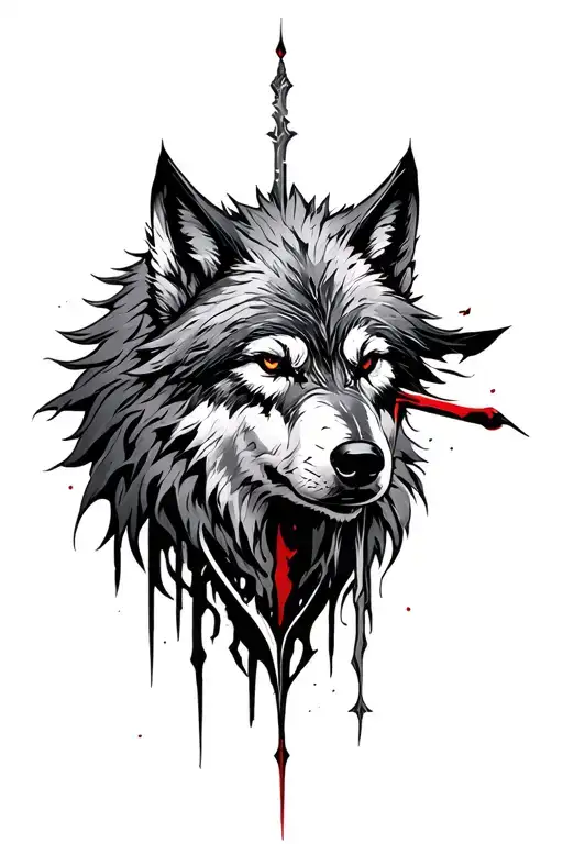 Game Of Thrones Wolf White And Blood