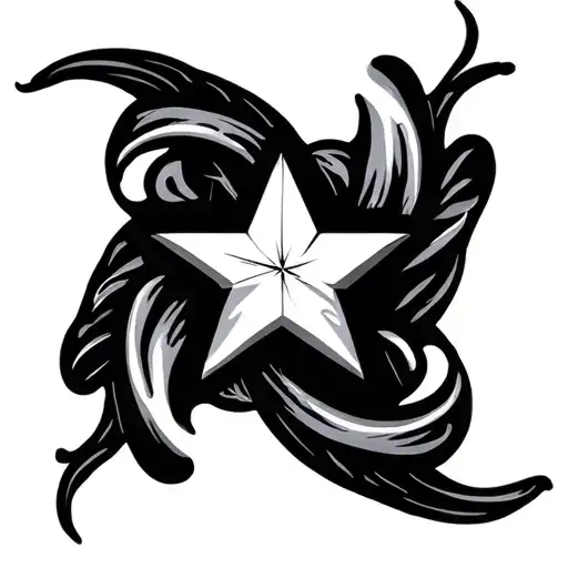 Star With Swirls Around It