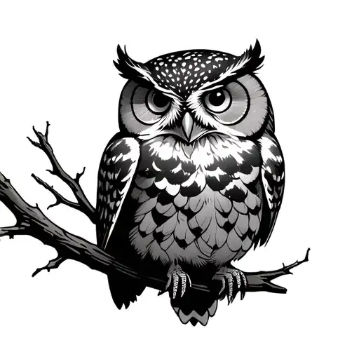 Owl Perched On A Branch