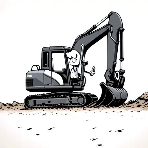 Courage The Cowardly Dog Driving A Excavator