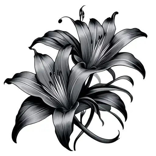 Lily Flowers Intertwined