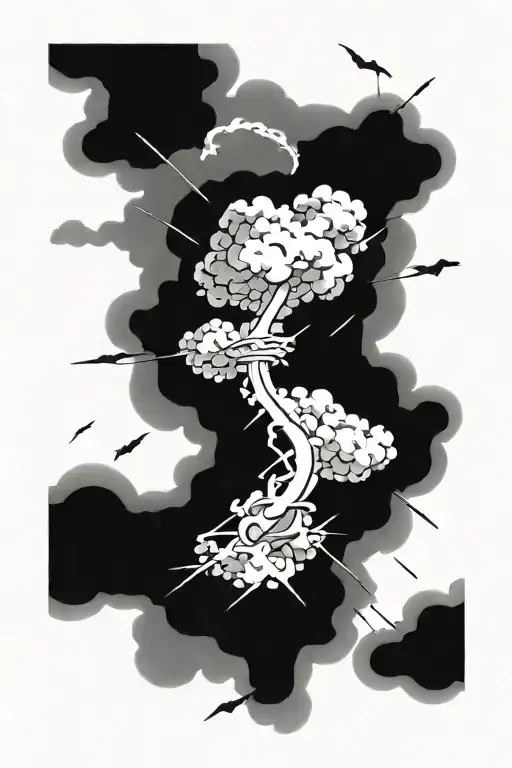 Thunderbolt Coming Out Of A Cloud