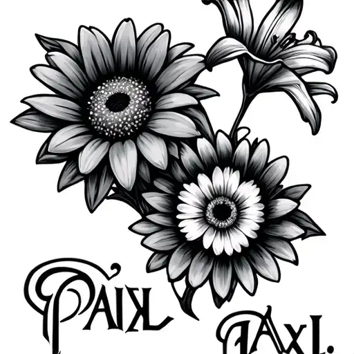 Daisy Flower And Lily Flower And The The Name Paisley And Axl