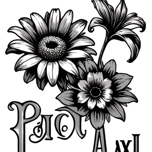 Daisy Flower And Lily Flower And The The Name Paisley And Axl