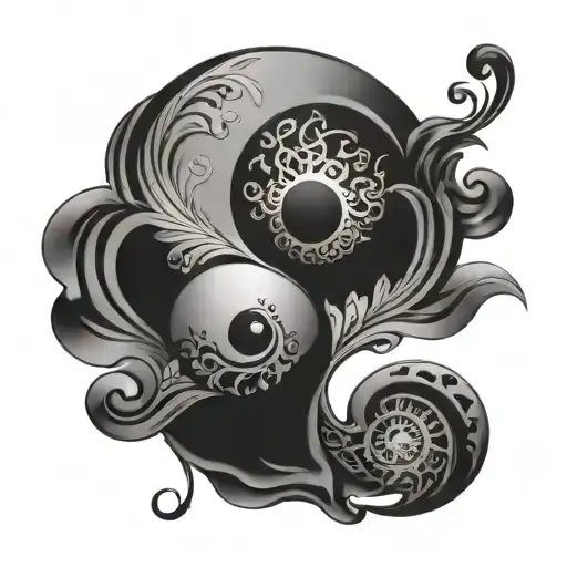 Palabra Desire Con Un Yin Yang Symbol Made