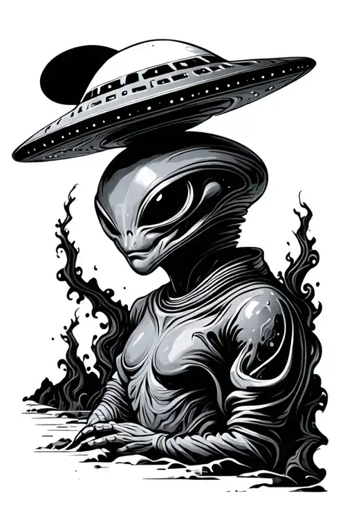 Abstract And Subtle Ufo Alien