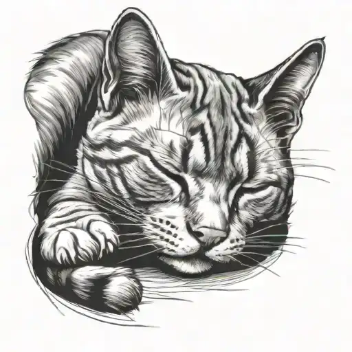 Scottish Cat Sleeping On Back