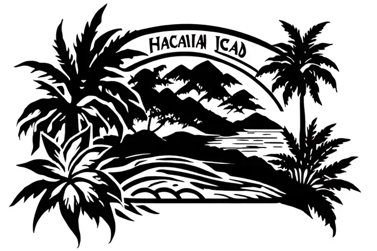 Hawaiian Islands Outline With Tribal Inside Representing The Client's