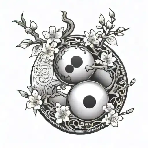 Ying Yang Cherry Blossoms In Ying Gun In Yang