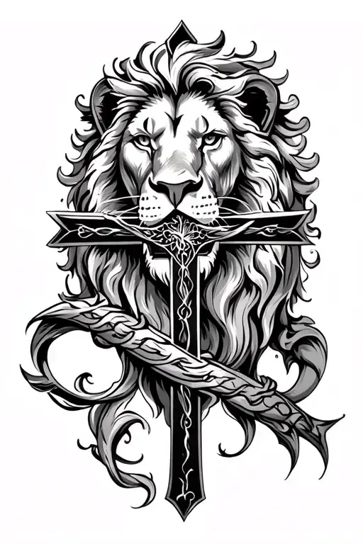 Lion And Cross