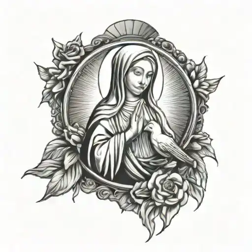Virgin Mary With Dove