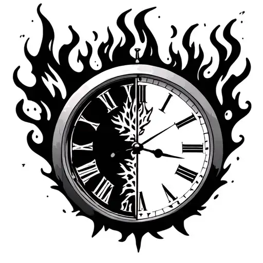 Clock Half On Fire Half Frozen