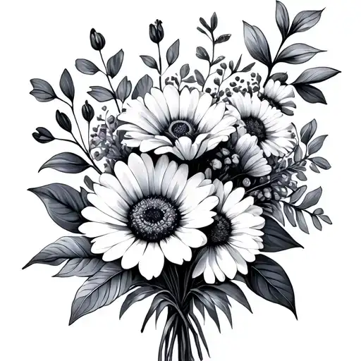 Bouquet Of Flowers From The Birth Months Of January March May June Augest September And November