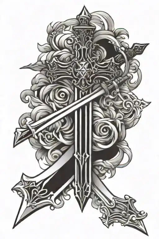 Cross Next To Sword