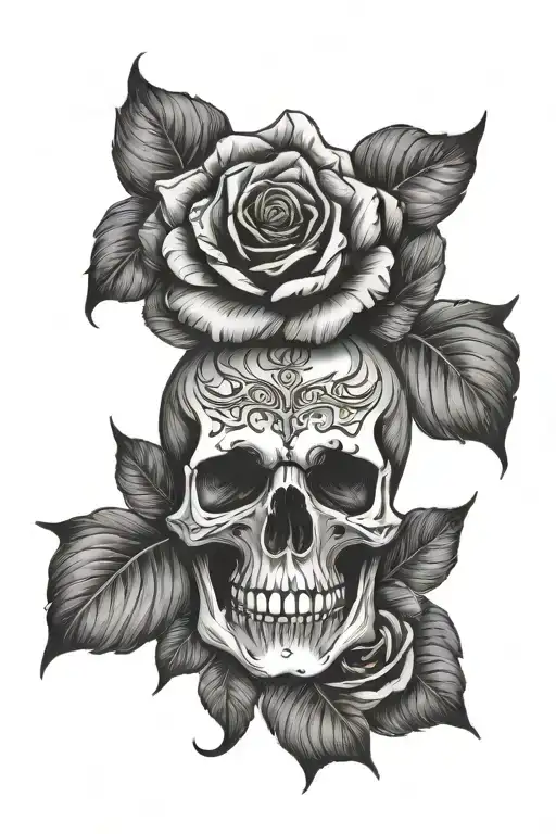 Skull Rose Love Alone Man