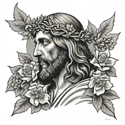 Jesus With Flowers