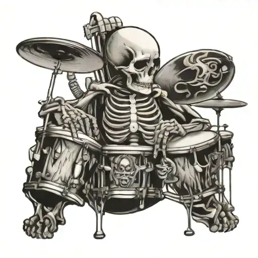 Skeleton Playing Drums Mixed