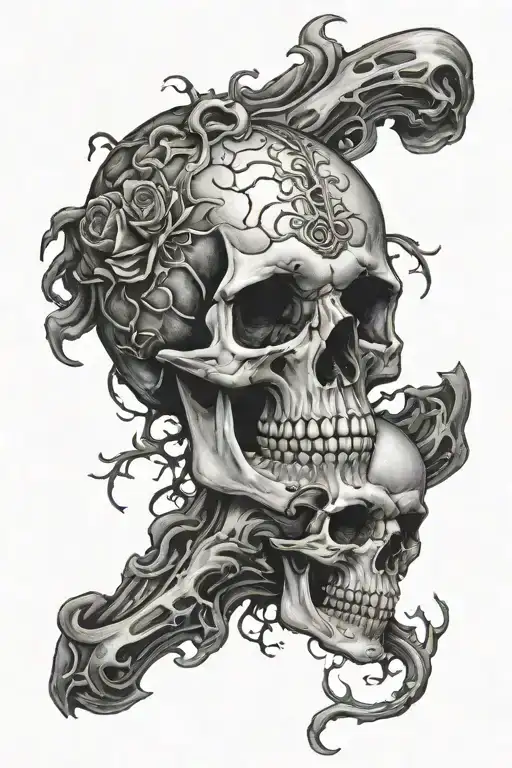 Skull Hugging Brain And Heart