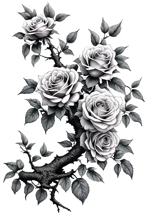 Roses On Tree Growing