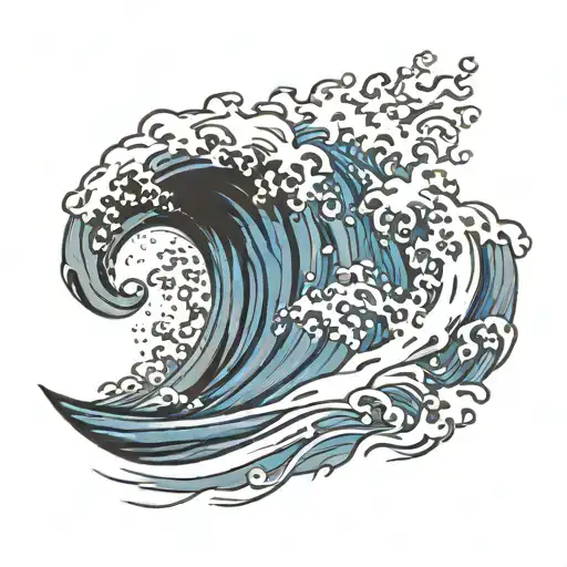 Blue And Black Sea Wave