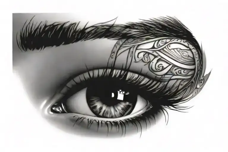 Beautiful Women Eyes With Ne Eye Covered Wiht Eye Pathc