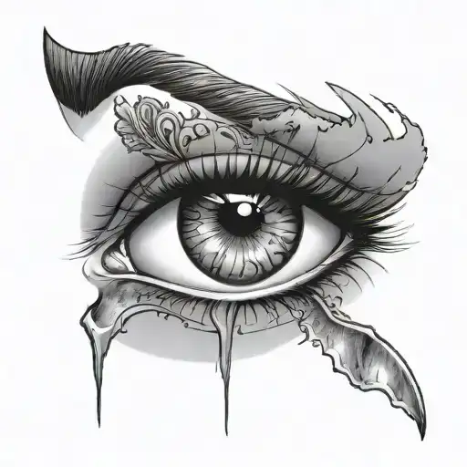 Beautiful Women Eyes With One Eye Covered With Eyepatch