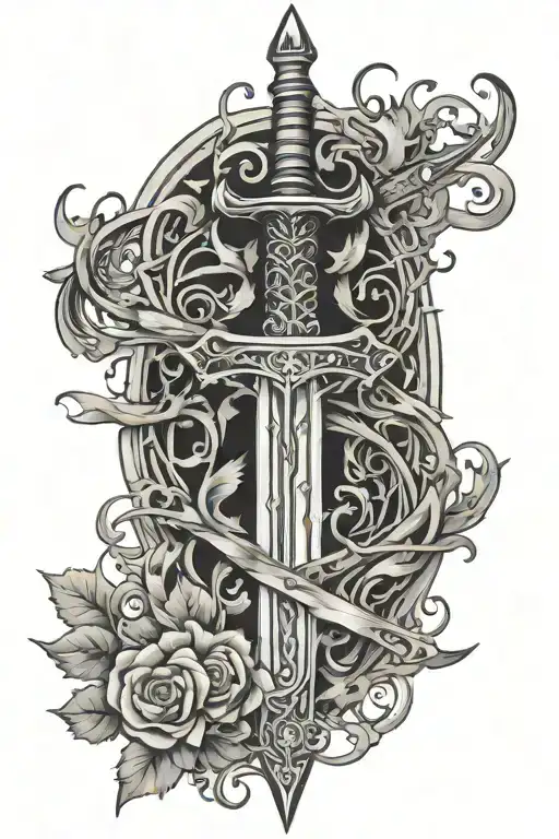 Sword Sorrounded By Vines