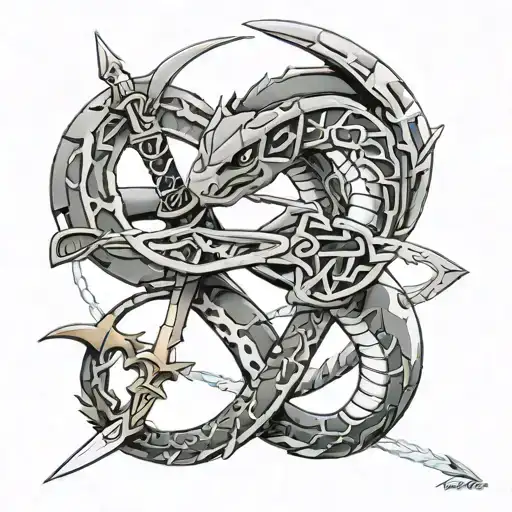 Rayquaza And Legend Of Zelda Sword Intertwined