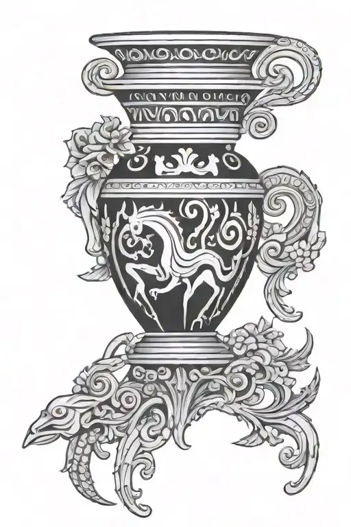 Greek Vase With Alien Design