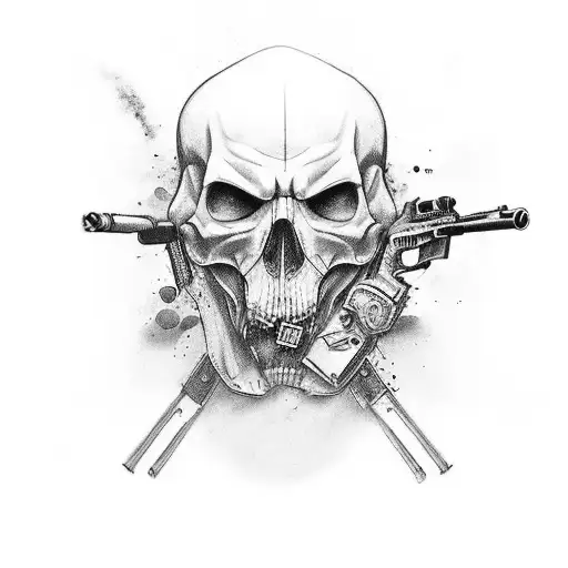 Gangster With Hood And Guns