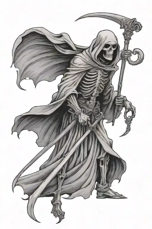 Grim Reaper Holding A Scythe