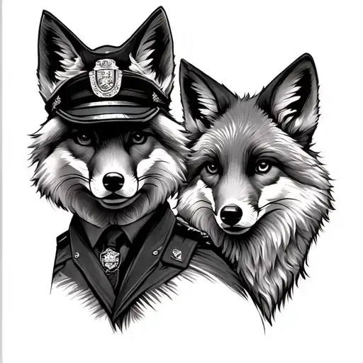 Fox And Police Officer