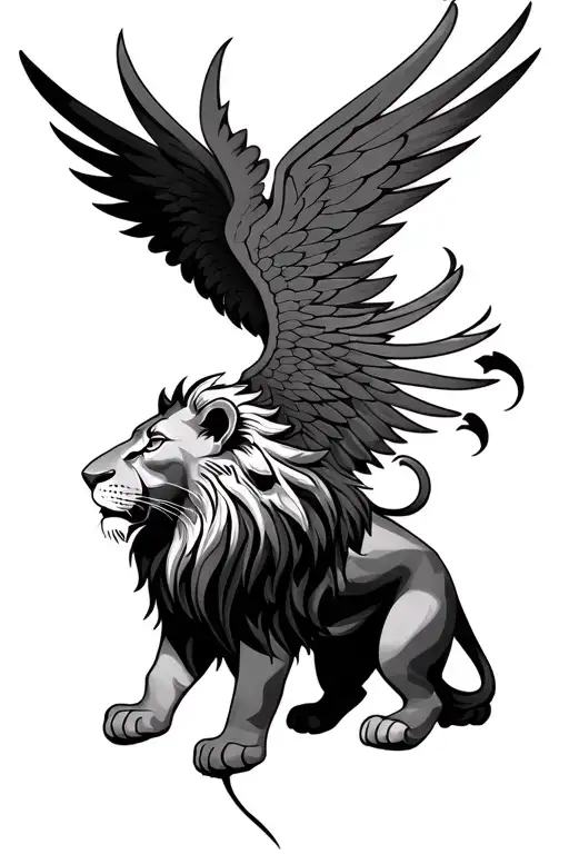 Lion Synbole With A Lion With Wings