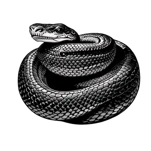 Snake In The Thigh In A Minimalist Way